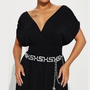 Silver Metal Waist Chain – Adjustable Belly Chain Waist Belt for Dresses